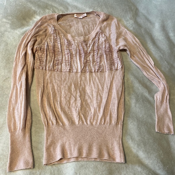 Funky light pink snakeskin print sweater by designer See by Chloe. - Picture 1 of 3